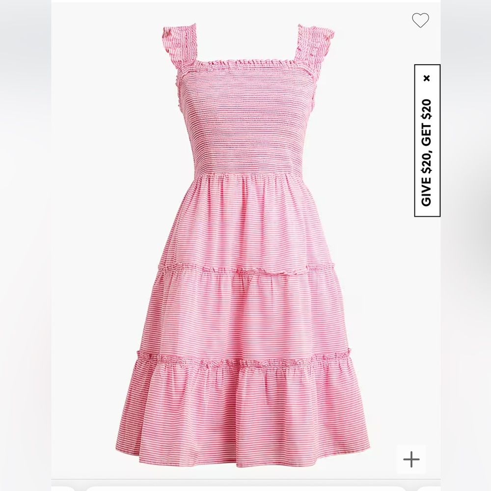 NWT Striped smocked tiered mini dress